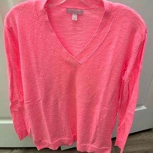 Lilly Pulitzer neon pink light weight tunic sweater